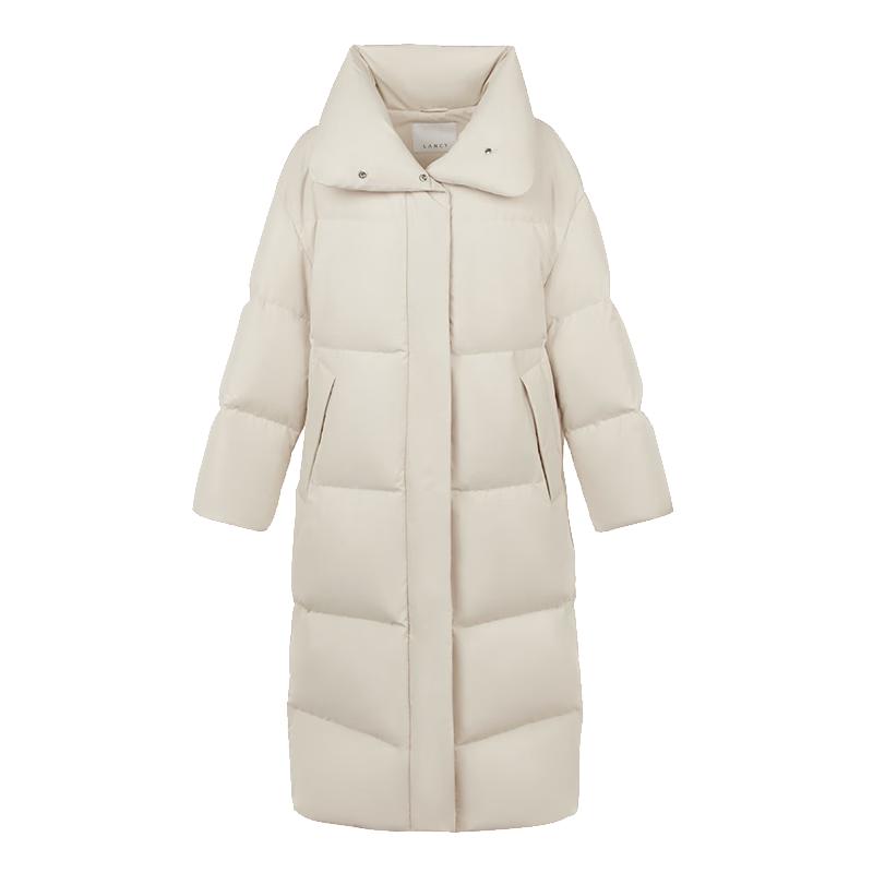 

LANCY Women s Mid-Length White Goose Down Puffer Jacket XL