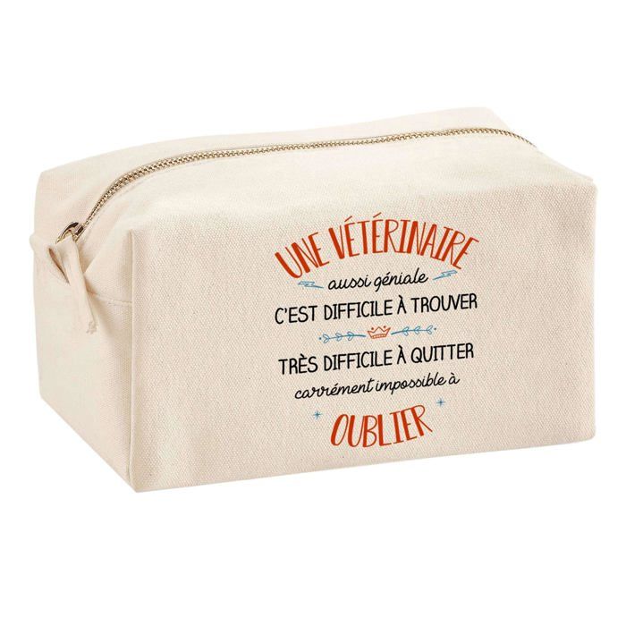 Tote bag - PLANETEE - Trousse Multifonction 'Une Vétérinaire' - Coton - Imprimé en France - Grande contenance