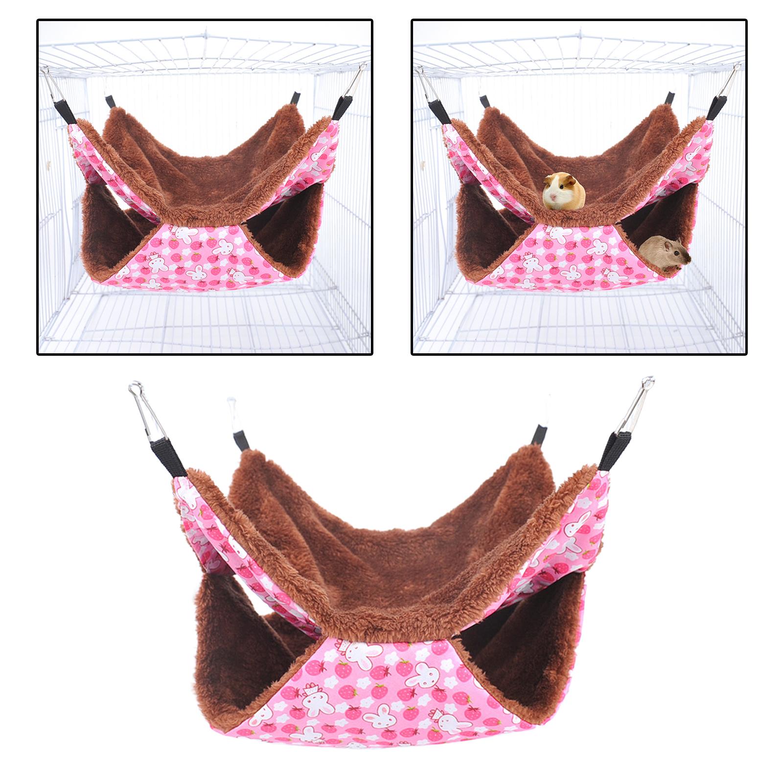 Guinea Pig Hamster Hanging Hammock Warm Mat Pet Cage Hammock Double Layer Tunnel Cave Hamster Mats Ferret Guinea Pig Squirrel