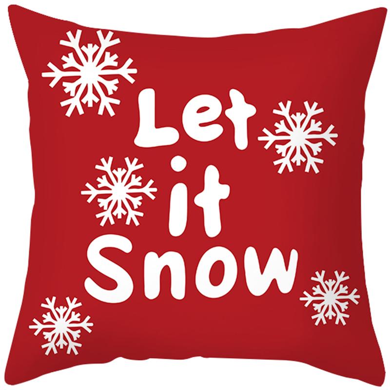 Christmas Red Christmas Decorations Printed Pattern Cushion Cover for Home Living Room Sofa Decoration Pillowcase