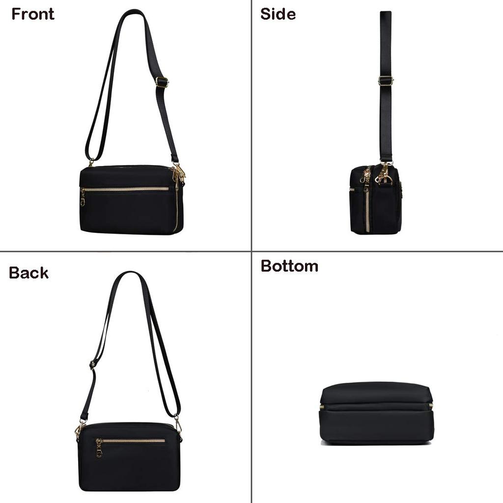 Yanaier Shoulder Bag, Crossbody Diaper Bag, Popular, Cute, Ultra-Lightweight, Multi-Layered, Large Capacity, Nylon, Waterproof, Wallet, Pouch,