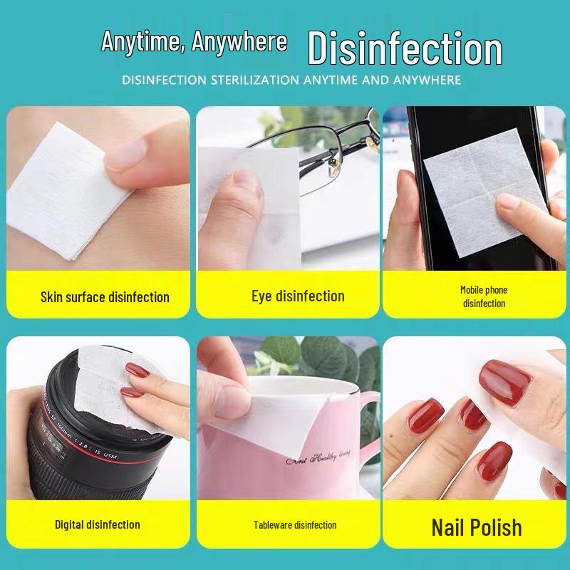 Disposable Alcohol Cotton Pads - 100 Non-Irritating, Odor-Free Pads for Manicure and Nail Care
