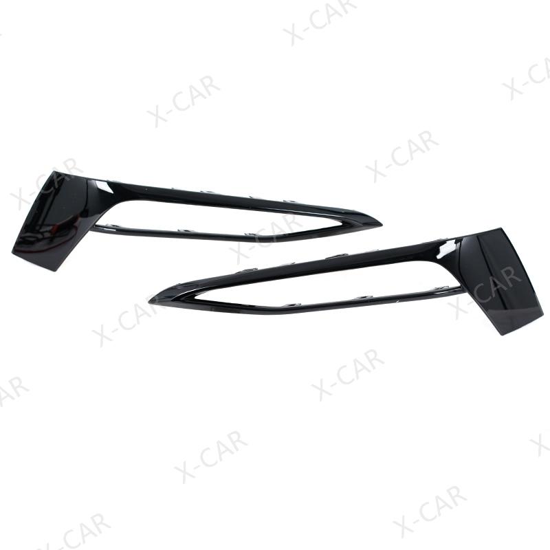 2PCS Black Chrome Front Bumper Day Light Fog Lamp Trim Cover Frame Cap For BMW 5 Series G30 G31 2018
