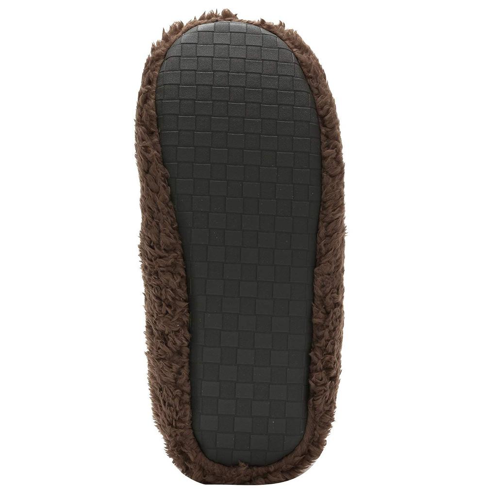 Warm Room Slippers with Size M [mianshe] Heels, Unisex, Fluffy, Lightweight, Washable, Brown,