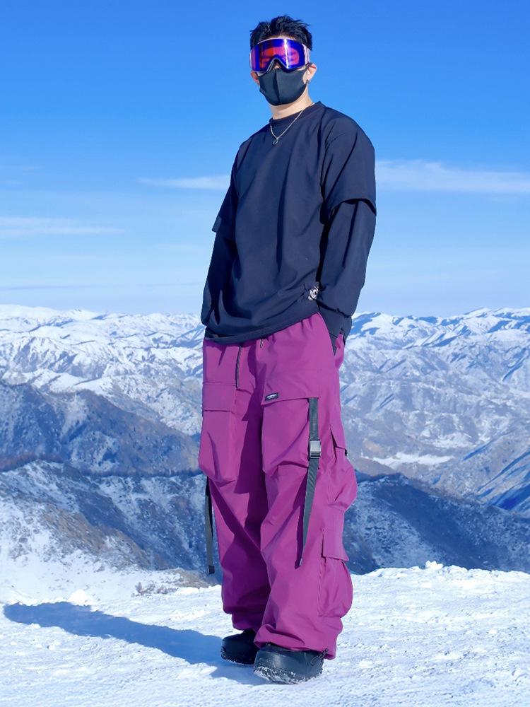 Xuexiang Violet 2026 Ski Pants: Men's Waterproof, Insulated, Heavy-Duty Snow Pants for Skiing and Snowboarding.