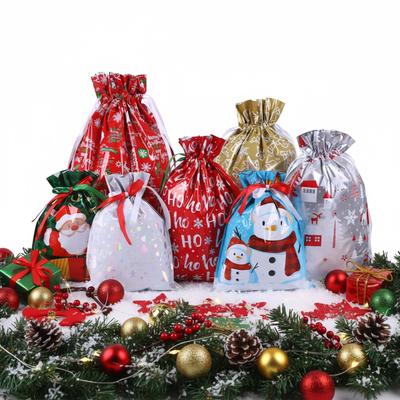 35PCS Christmas Gift Wrapping Pouches with Tags Xmas Present Wrapping Bags Xmas Present Bags for Presents Gift & Christmas Party