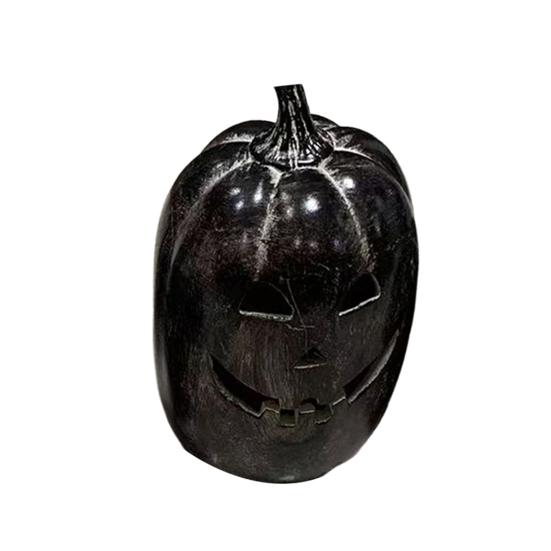Halloween Gresskarfigur Håndskåret Resin Gresskarstatue Håndlaget Borddekorasjon til Hjem Veranda Inngangsdør Peishylle Romdekor