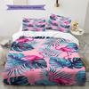 Flamingo Pattern Bedding Quilt Set Quilt Cover Pillowcase Home Decoration Birthday Gift (1 * Duvet Cover + 2 * Pillowcase, Without Core)