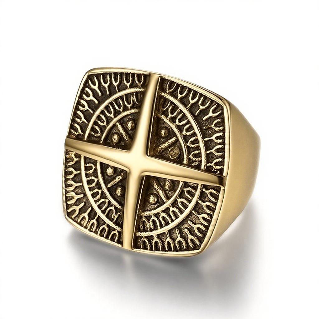 2026 European and American Retro Pirate Personalized Men's Ring, Nordic Navigator Compass Viking Ring