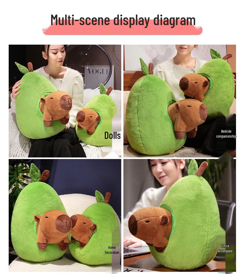 Avocado Capybara Plush Doll: Guinea Pig Toy, Perfect for Qixi, Valentine's Day, or Birthday Gift