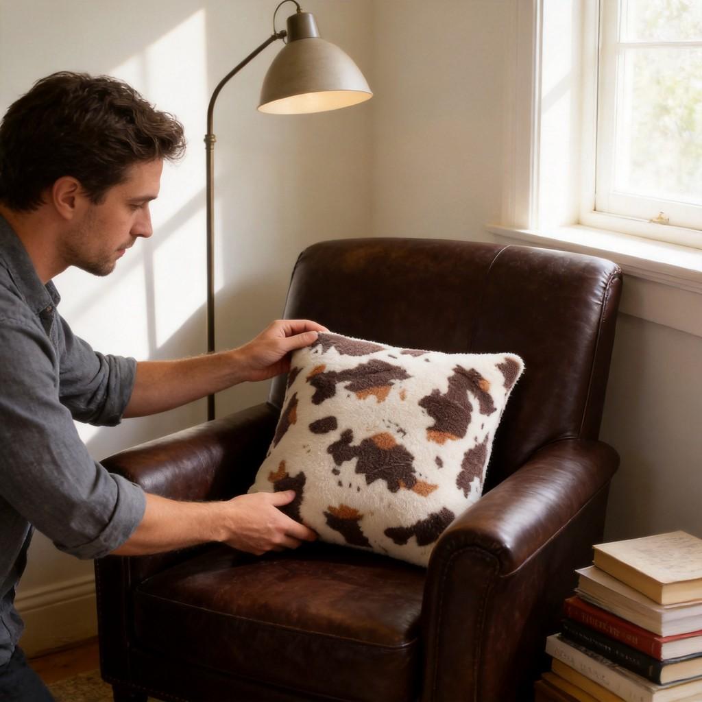 Short Plush Leopard Print Cushion Cover With Printed Pattern For Home Decor And Gift Use