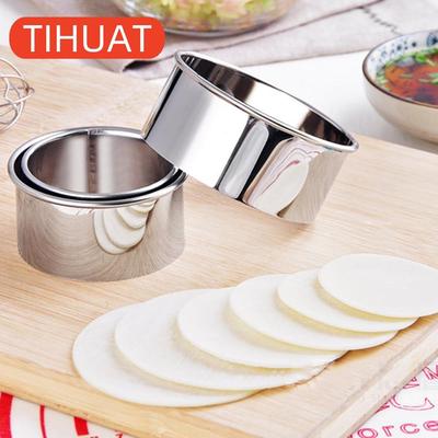 Juego de 3 moldes redondos para productos de masa, acero inoxidable