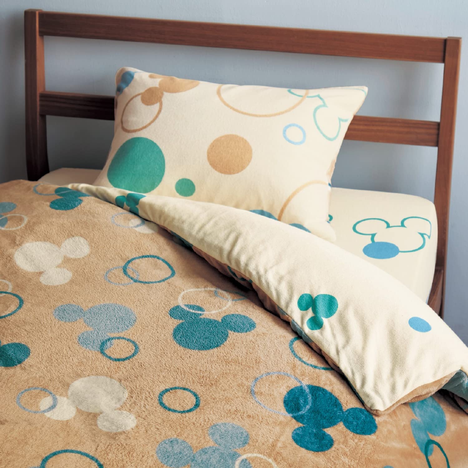 

Disney Duvet Cover Microfiber Soft Pile Reversible Duvet Cover Mickey Motif Blue Double [Belle Maison] синій