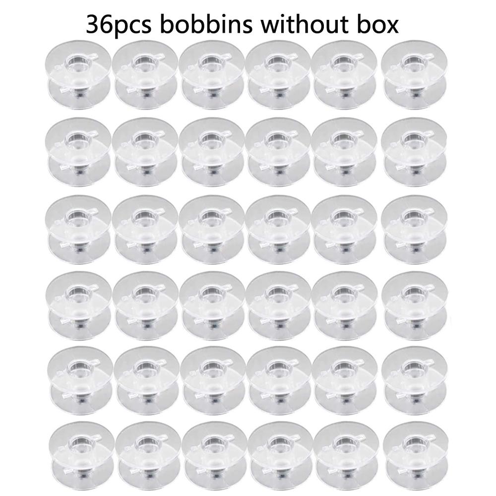 36PCS Transparent Sewing Machine Bobbins Multiple Plastic Bobbins Spools for Most Home Sewing Machine DIY Sewing Accessories
