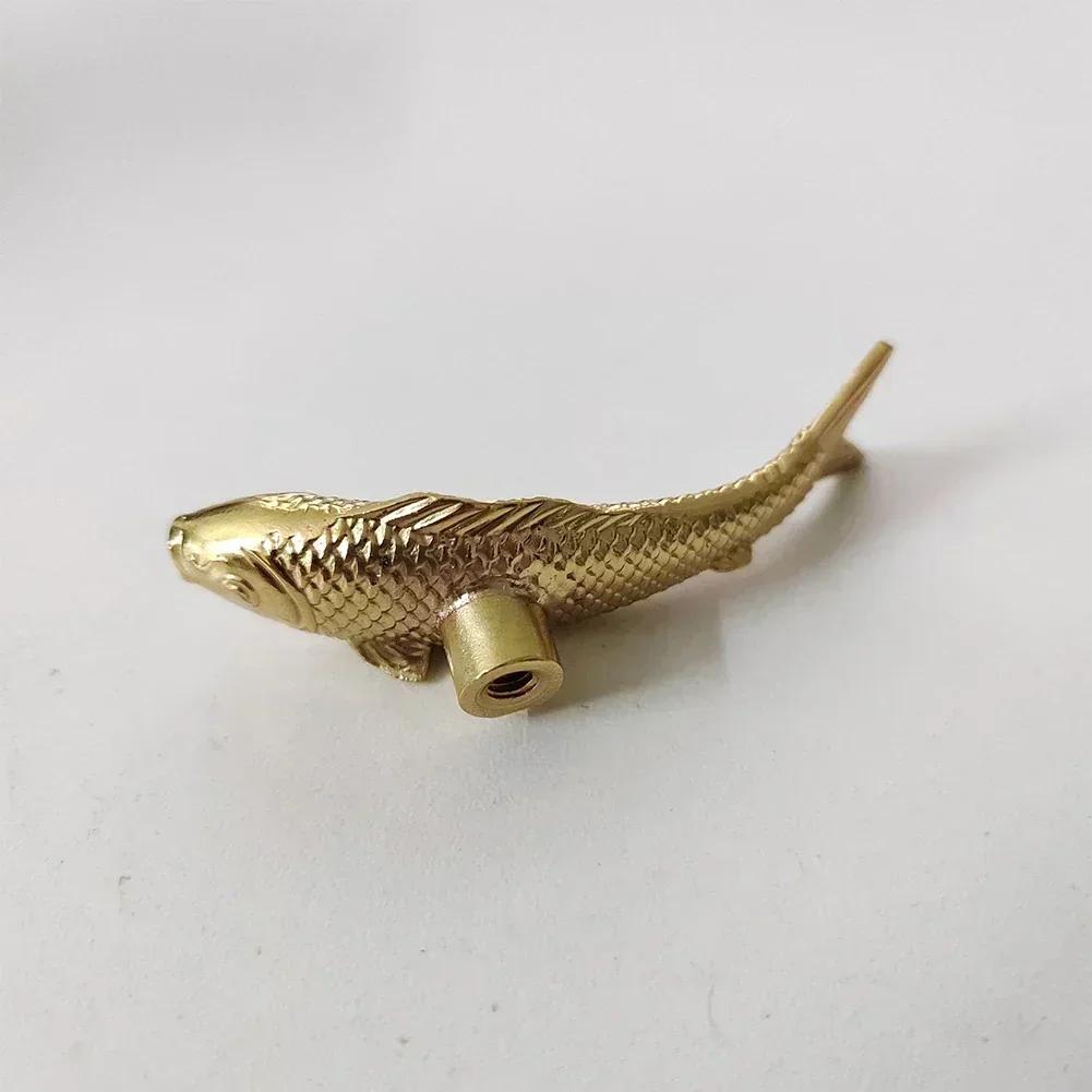 Goldfish Shape Solid Brass Retro Knobs Door Handles Cabinet Wardrobe Drawer Pulls Single Hole Home Furniture Hardware