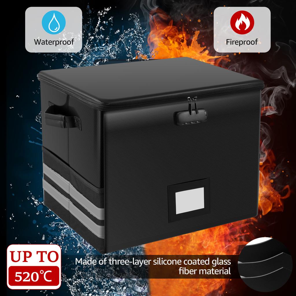 Vinyl Record Storage Box Fireproof Waterproof Record Organizer with Lock LP Album Storage Crate Hold up to 150+ Singles for Home