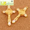 6Pcs 5Colors Enamel Saint Benedict Medal Cross Crucifix Spacer Charm Beads Pendants L1670