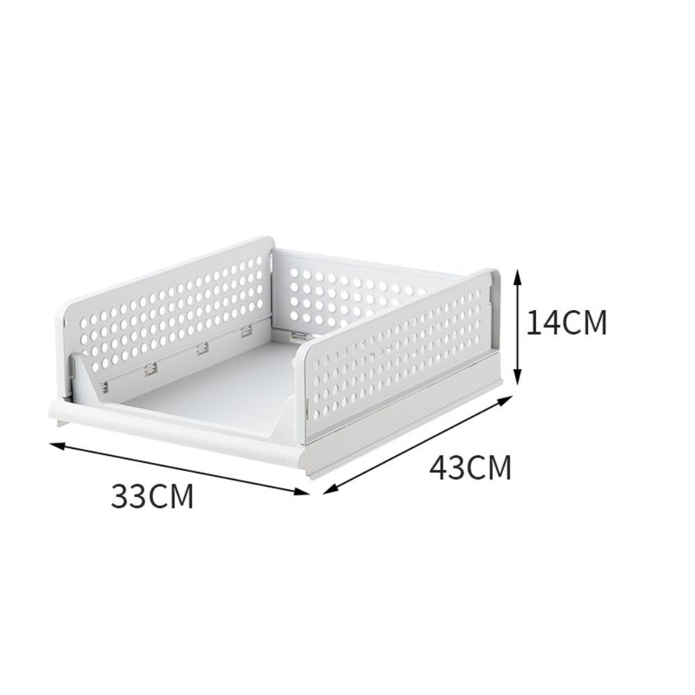

White Grey Layered Partition Storage Shelf Plastic Clothing Storage Basket Living Room White-S