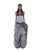Women's American Street Grey Wide-Leg Scimitar Pants - Spring 2025 Sporty Casual Design