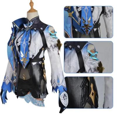 Anime Game Genshin Impact Eula Lawrence Cosplay Costume Wig Shoes Mondstadt Knights Of Favonius Sexy Woman Uniform Hallowen Suit