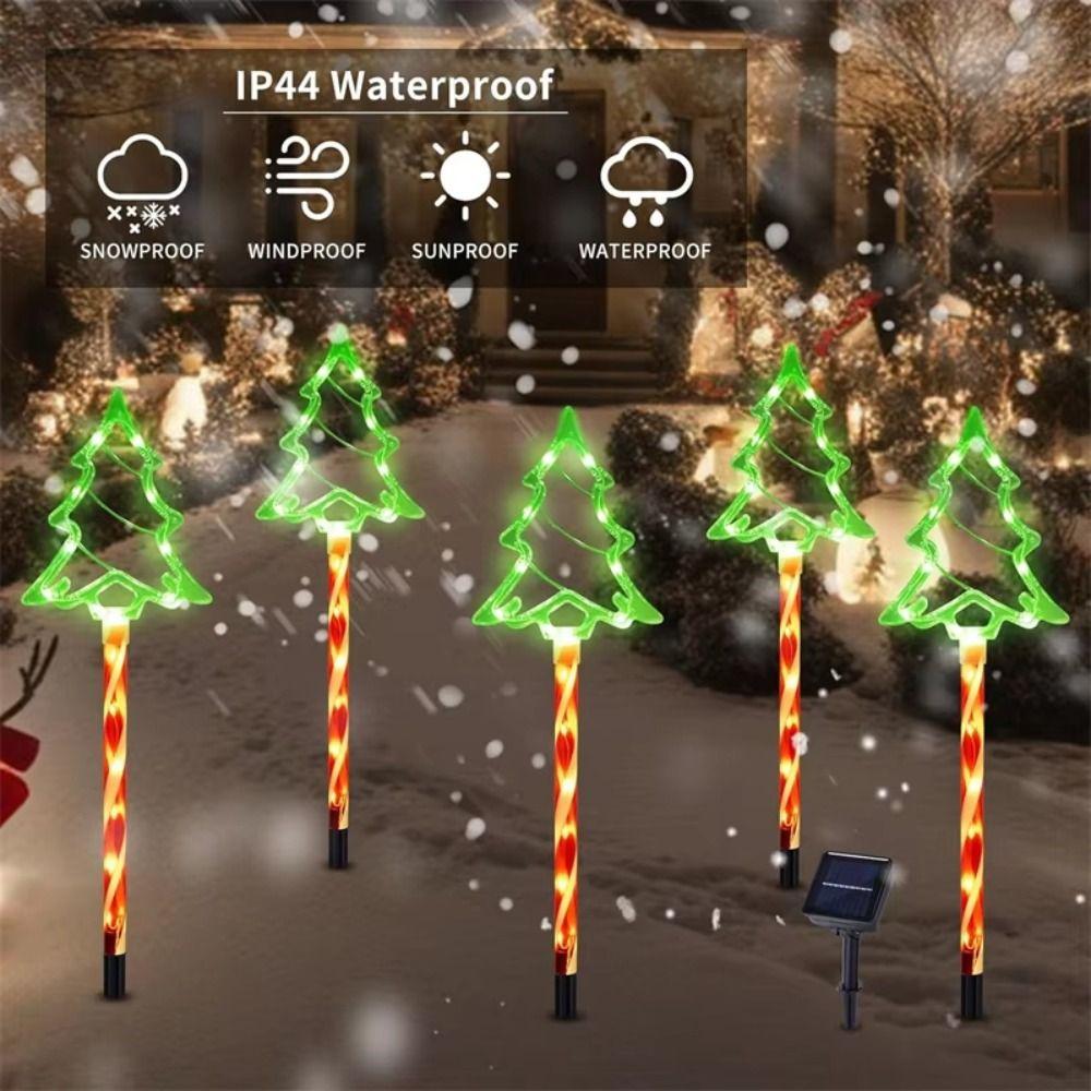 Solar-Powered Santa Claus Solar Lights Cartoon Holiday Decoration Lights  Xmas Party Decorations