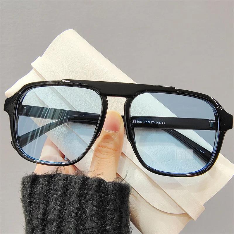 Men Oversized Frame Sunglasses Classic Big Frame Sport Eyeglasses Vintage Brand Design Shades Uv400 Eyewear Trendy Glasses