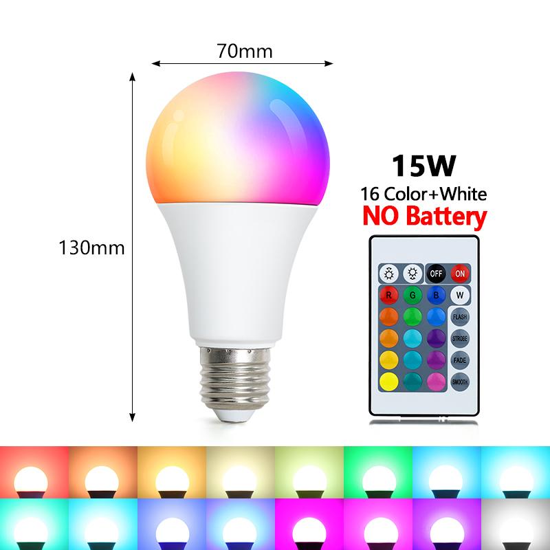 LED Glühbirne Fernbedienung RGB Glühbirnen Lampe E27 220V Farbe Fokus LED Schlafzimmer Heimdekoration Beleuchtung 5W 10W 15W Glühbirnen