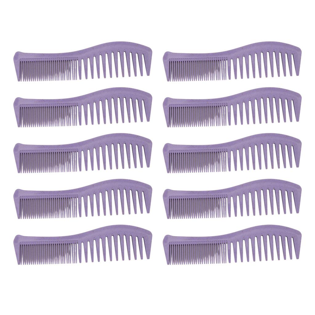 10 Pcs Hair Comb Fine and Wide Tooth Ergonomic Handle Wheat Straw Hair Styling Comb