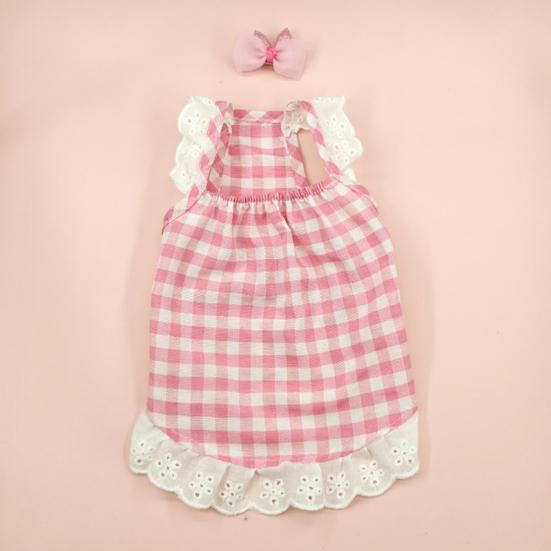 Šaty pro domácí mazlíčky Měkká krajka Módní potisk Pohodlné tenké rekvizitové šaty pro psy Bavlněné šaty s čelenkou Letní nabídka