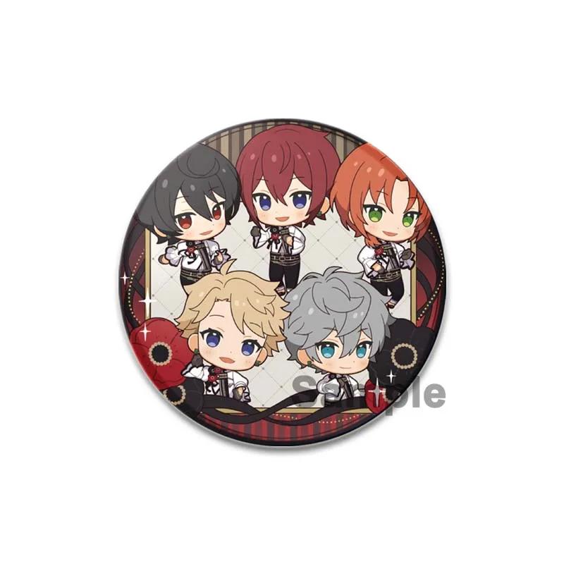32/44/58mm Ensemble Stars Idol Round Brooch Cartoon Cosplay Badge Icons Lapel Pins for Backpack Gifts Sena Tsukinaga Sakuma Narukami