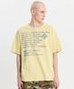 HOODHOOD Clover Typo Henley Neck Short Sleeve T-Shirt Light Yellow