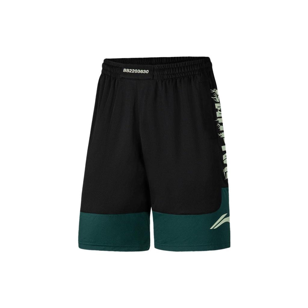 Li Ning Badfive Shorts Men's Black Turquoise AAPS031-12