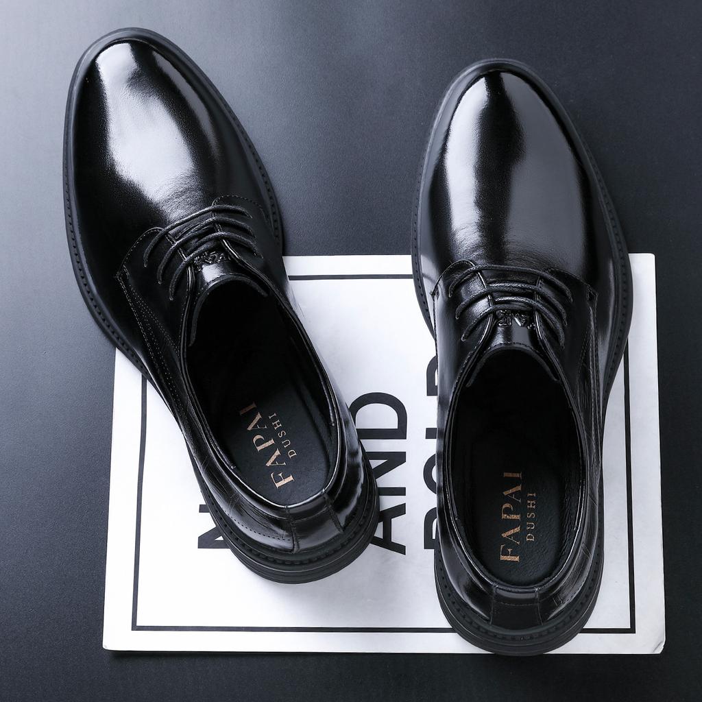 Wenzhou men's leather shoes business dress British style leather men's shoes first layer cowhide wedding best man leather shoes derby shoes