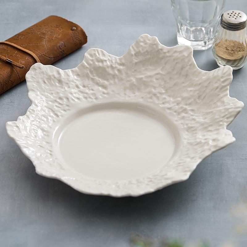 Rock pattern coral plate Household vegetable  Cold dish Irregular creative hotel plate Cold dish Special-shaped