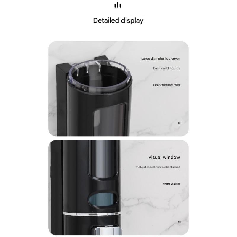 Manual Press Shampoo Bottle Wall Mounted Dispenser With ABS Precise Liquid Control Bathroom Organizer