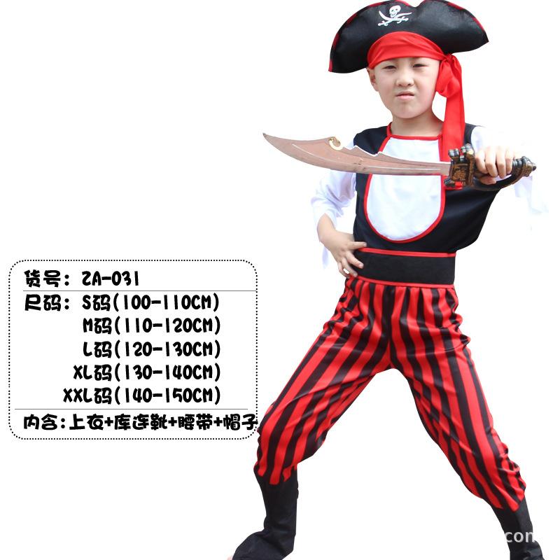 Halloween cos costumes children pirate clothes party costumes caribbean pirate captain jack dress up