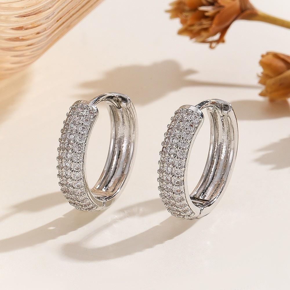 Temperament Zircon Hoop Earrings Ear Jewelry Women Sparkling Earrings For Girls
