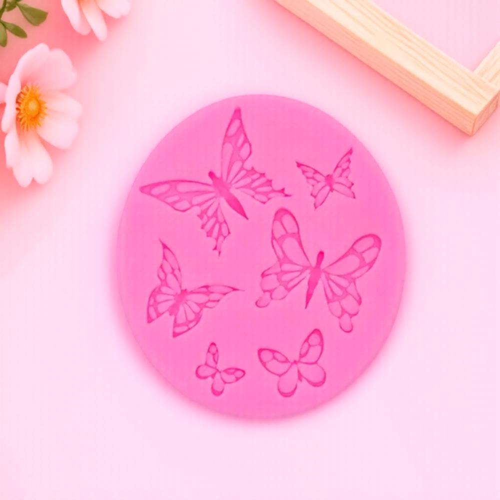 

DIY Butterfly Cake Molds Silicone Fondant Molds Creative Chocolate Cake Decorating Tools for Baking рожевий