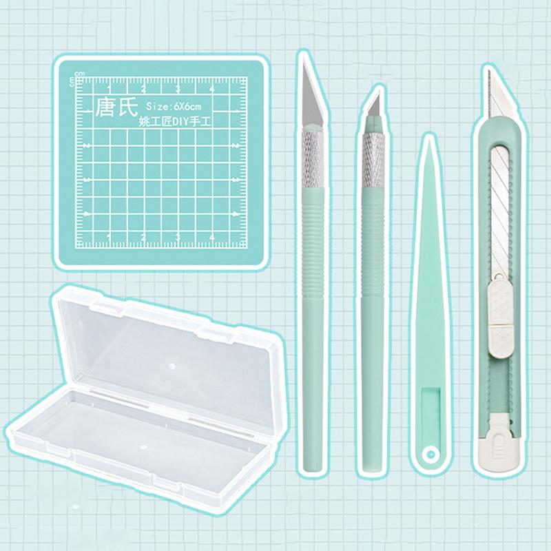 Komplettes DIY Scrapbooking Werkzeugset mit Stiften, Schnitzmessern, Pinzetten und Schneidematten – Nicht einziehbarer Griff für den täglichen Gebrauch