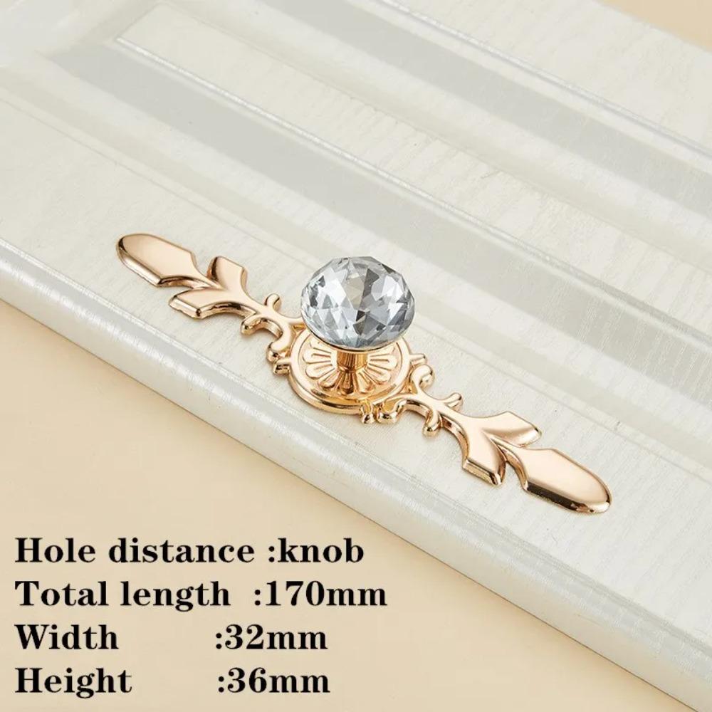 Single Hole Crystal Handles Zinc Alloy Drawer Knobs Luxury Cabinet Knobs  Home