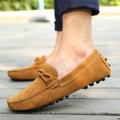 Fashion Summer Men's Suede Leather Shoes Handmade Male Loafers New Arrival Slip On Men Dress Shoes Breath Men Driving Footwear Moccasins