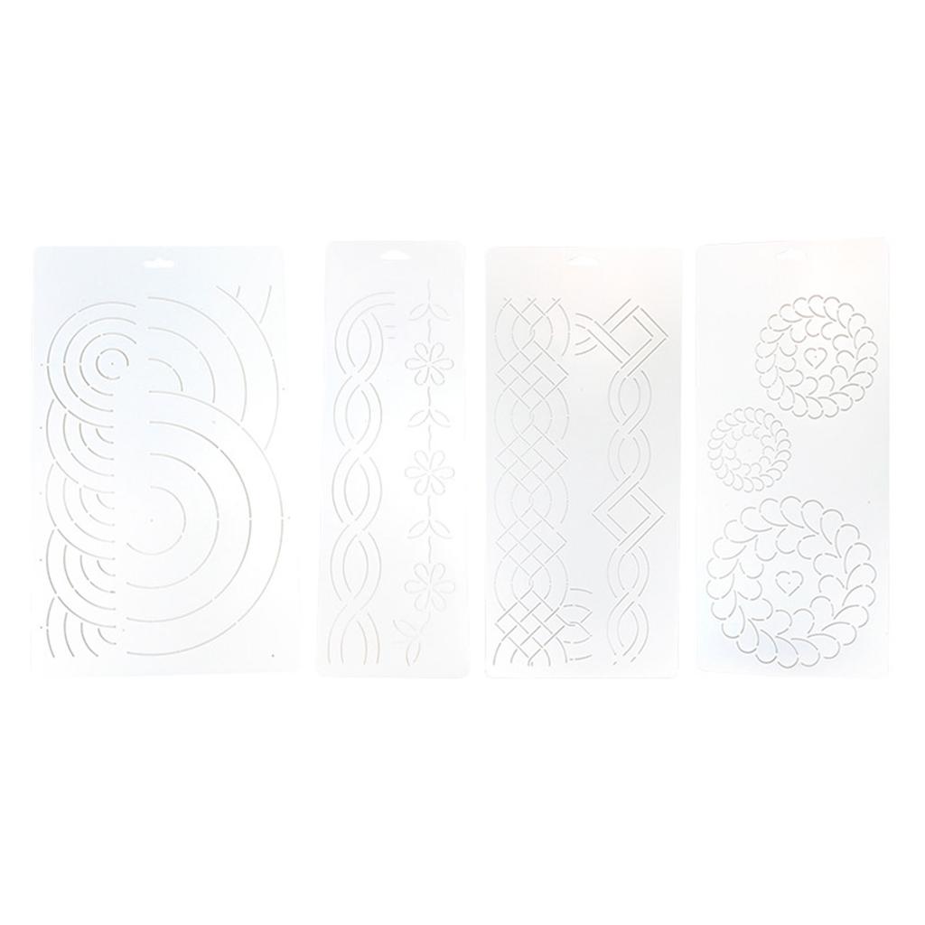 Flower Line Quilting Stencil for Sewing Craft Reusable Plastic Quilting Template for Drawing On Shirt Clothing Fabric