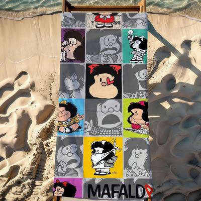 Cartoon M-Mafalda-S Towel Sports Quick Dry Travel Camping Gear Sandproof Soft Light Large Beach Towel