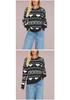 European & American Style Valentine's Heart Pattern Women's Casual Long Sleeve Knit Sweater