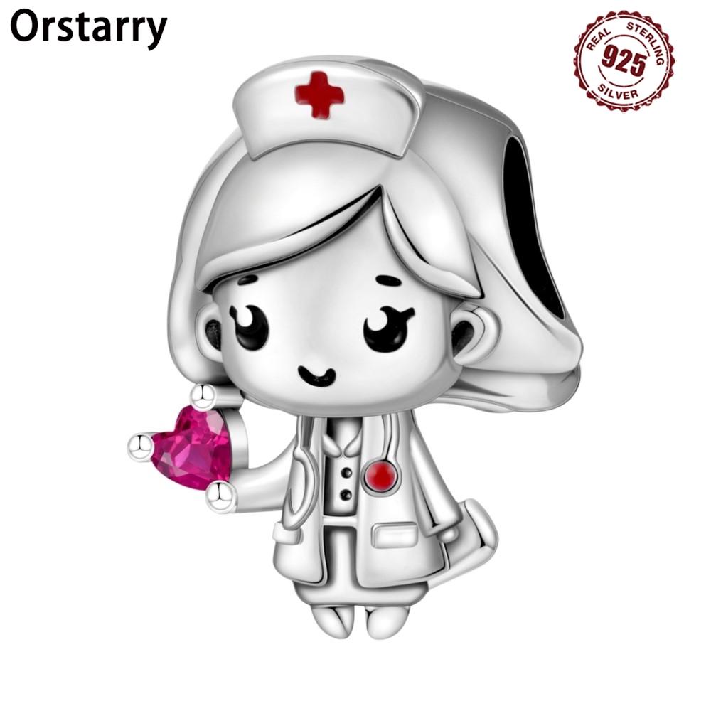 Orstarry Copper Metal Cartoon Character Nurse Bead Components Compatible With Women Bracelets Charm Bead Components Do It Yourself Birthday Party