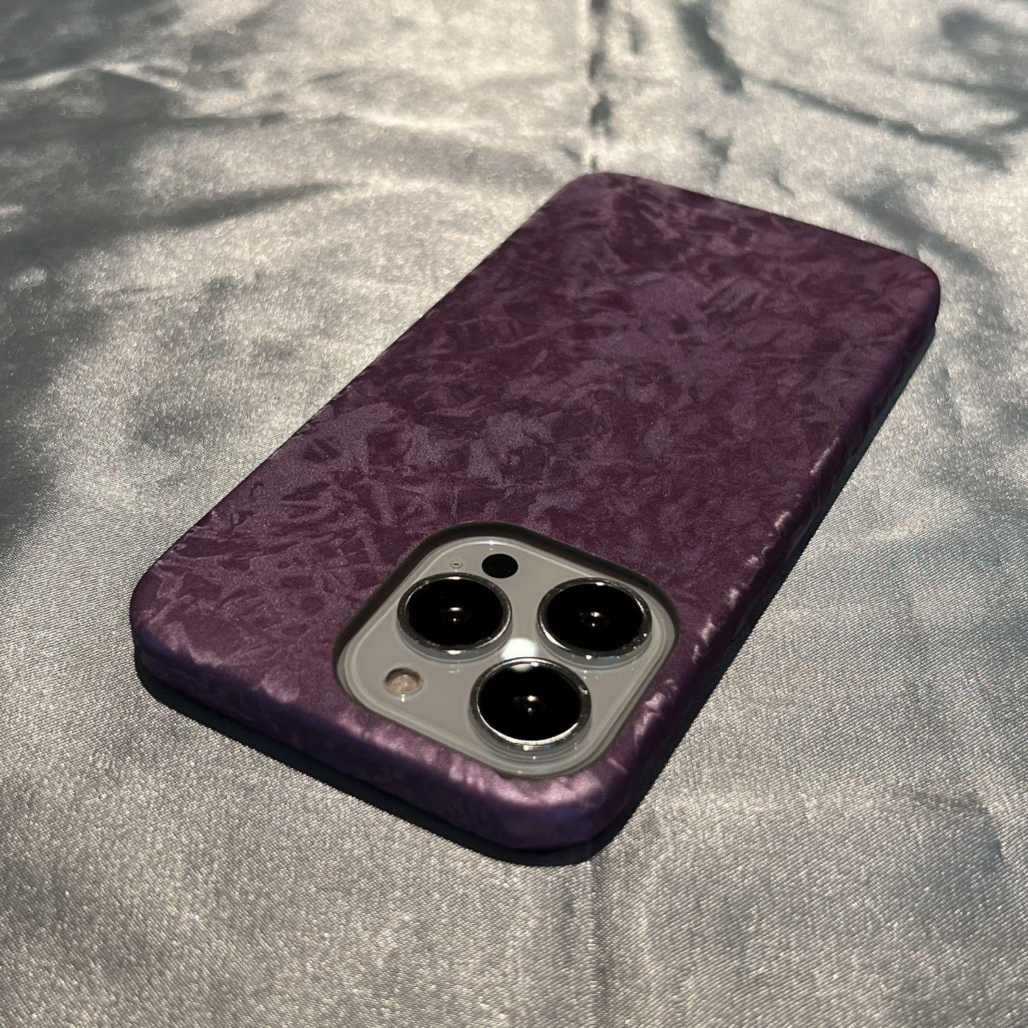 

Велюровый чехол для телефона Apple iPhone - силиконовый винтажный бархатный кожаный чехол с защитой от падений на iPhone16/15/14/13/12/11/Promax/Pro/Plus Apple 14plus фиолетовый