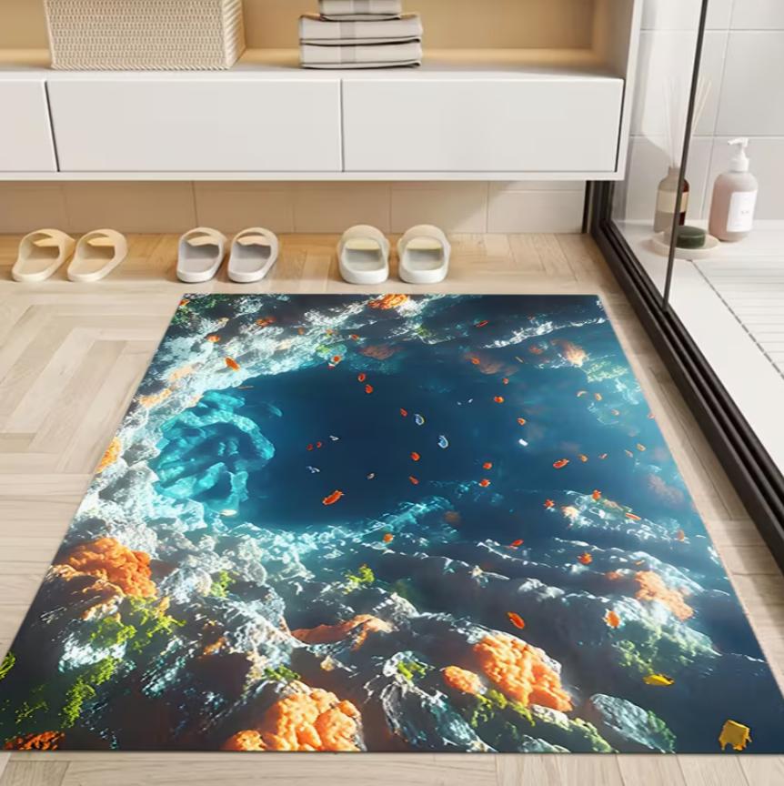 

1 Piece, Stylish Visual Effect Cliff Hole Printed Door Mat Non Slip Rug for Home Kitchen Bathroom Living Room Entrance Carpet 40X60cm