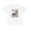 Otter Art Shirt Funny Fauna Gift Women Line Art Tee Otter T-Shirt Humor Fan
