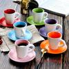 Set di 6 tazze da caffè professionali, stoviglie da caffè, stoviglie, macaron, ceramica smerigliata, set di tazze e piattini da caffè espresso in Italia