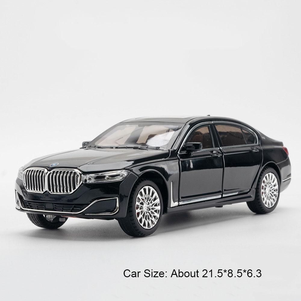 1:24 Scale 530LI 760LI Car Model Toy Alloy Body Rubber Tires Sports Cars Wheel Steering Shock Absorption Models Decorative Gifts